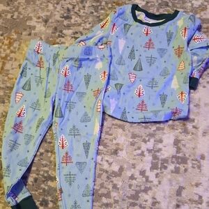 🔵LC Lauren Conrad Kids' Festive Tree Pajama Set - Blue and Red